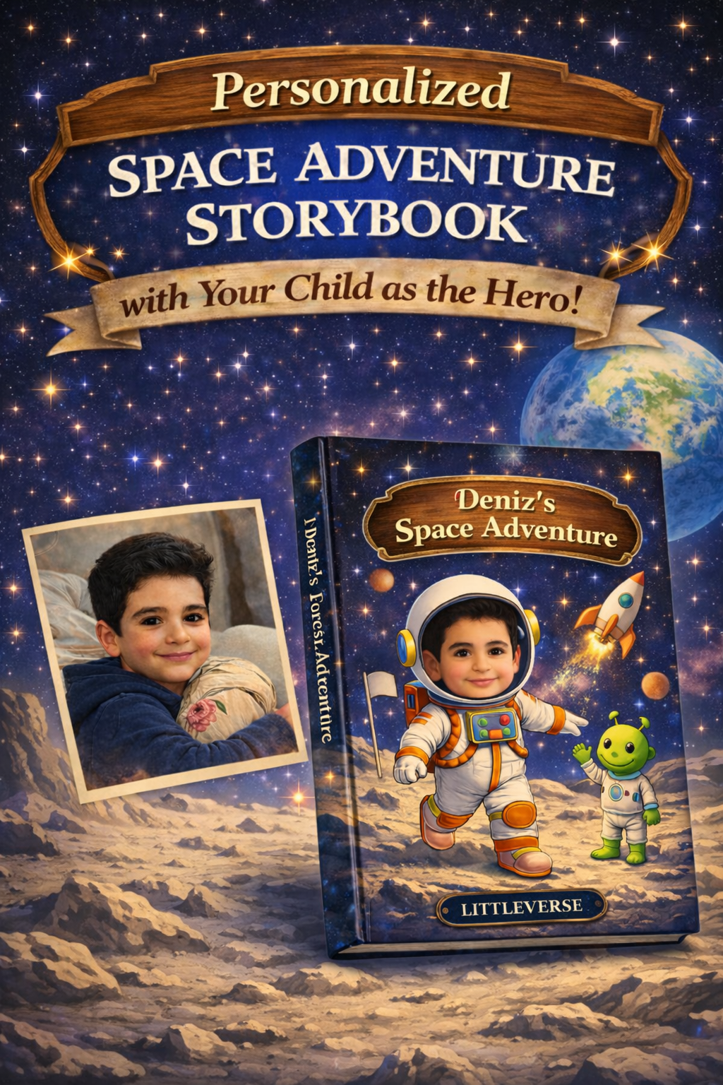Personalized Space Adventure Storybook | Custom Illustrated Children's Book (Digital PDF)