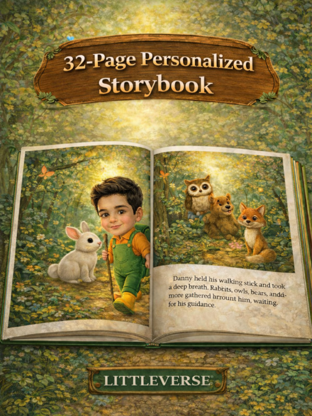 Personalized Forest Adventure Storybook for Kids | Custom Illustrated Printed Children’s Book