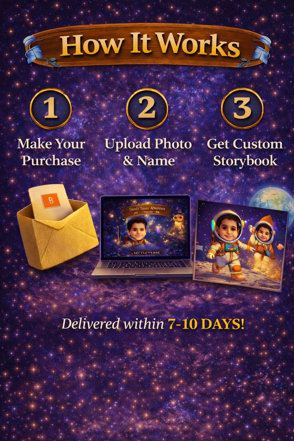 Personalized Space Adventure Storybook for Kids | Custom Illustrated Printed Children’s Book