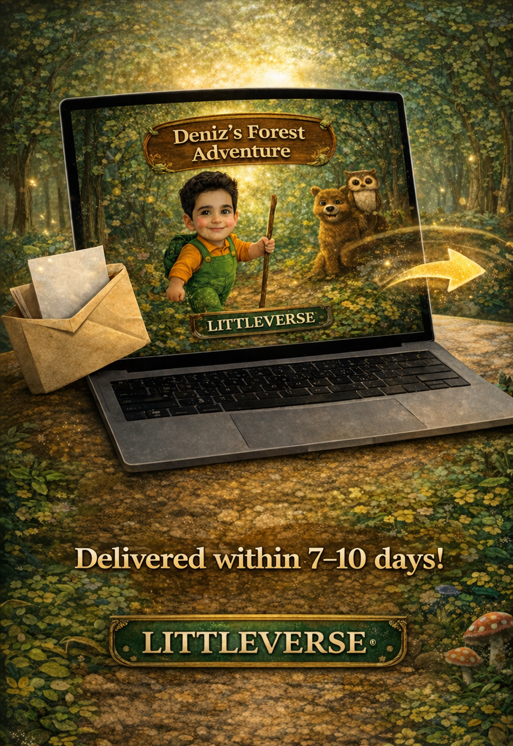 Personalized Forest Adventure Storybook for Kids | Custom Illustrated Printed Children’s Book