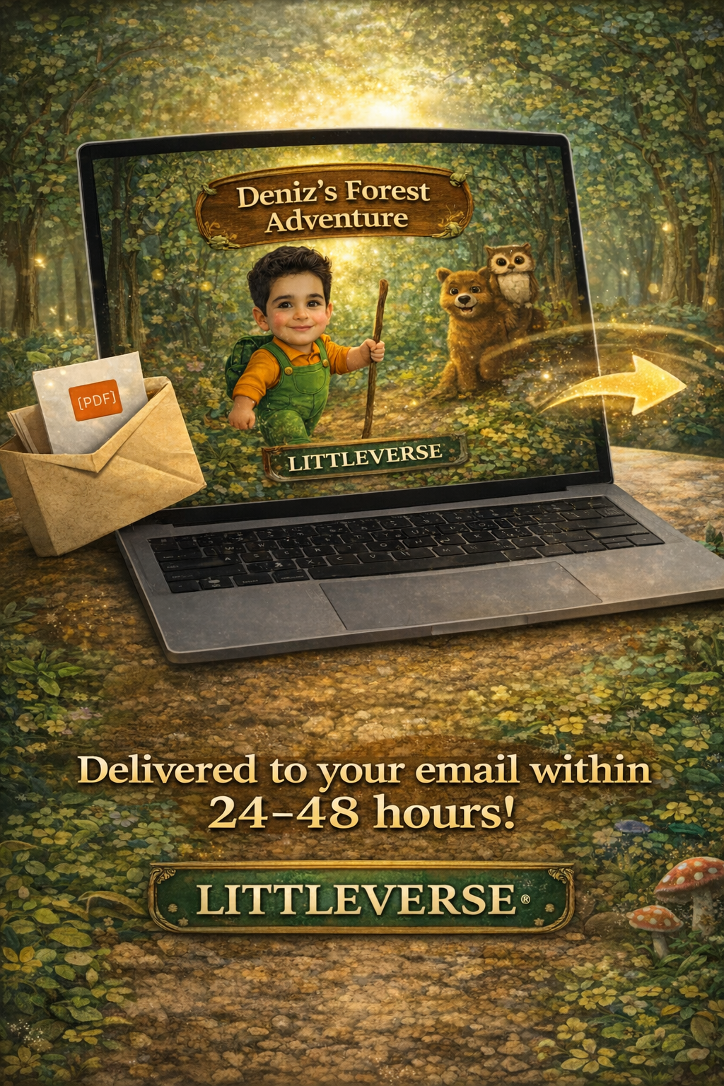 Personalized Forest Adventure Storybook | Custom Illustrated Children's Book (Digital PDF)