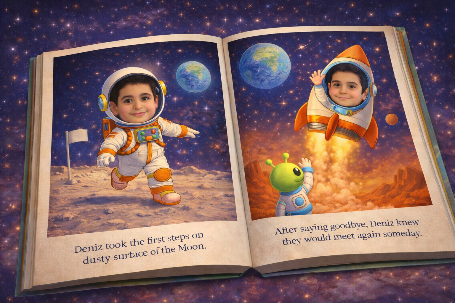 Personalized Space Adventure Storybook | Custom Illustrated Children's Book (Digital PDF)