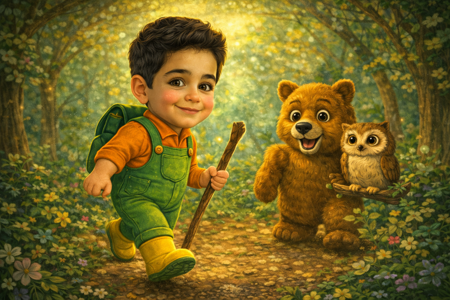 Personalized Forest Adventure Storybook for Kids | Custom Illustrated Printed Children’s Book