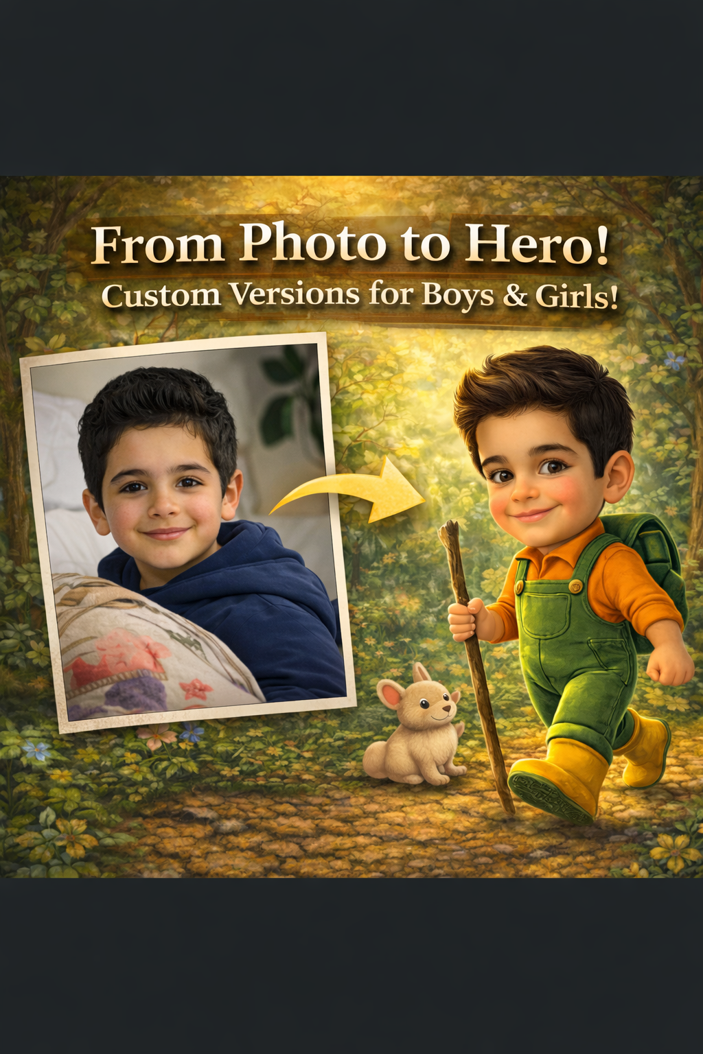 Personalized Forest Adventure Storybook for Kids | Custom Illustrated Printed Children’s Book