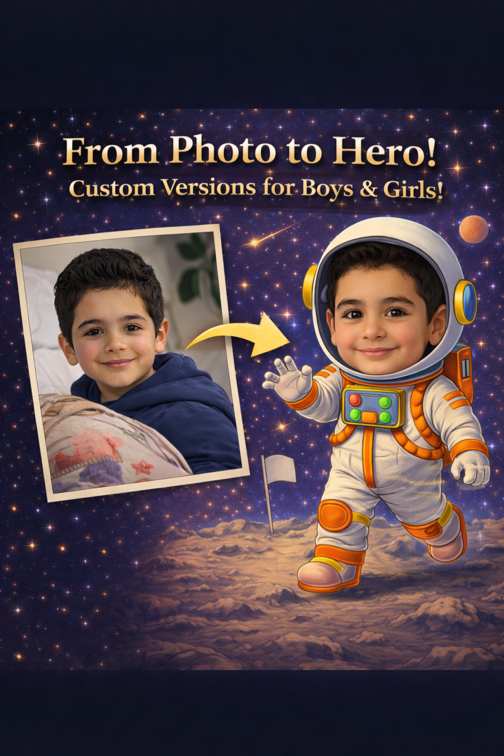 Personalized Space Adventure Storybook | Custom Illustrated Children's Book (Digital PDF)