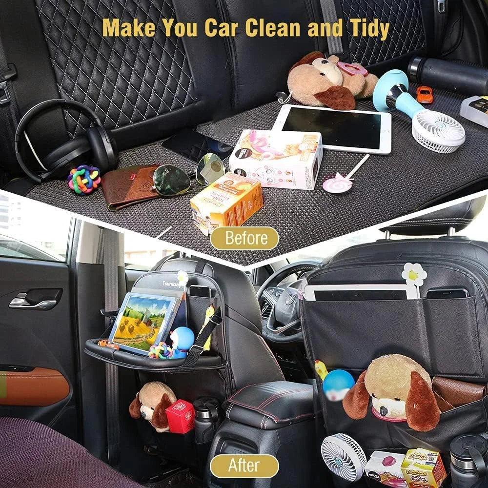 Car Seat Back Organizer & Kick Protector – Mess-Free Rides for Kids